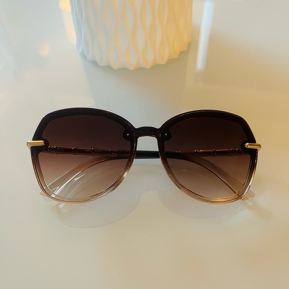 Oversized Gradient Brown Sunglasses